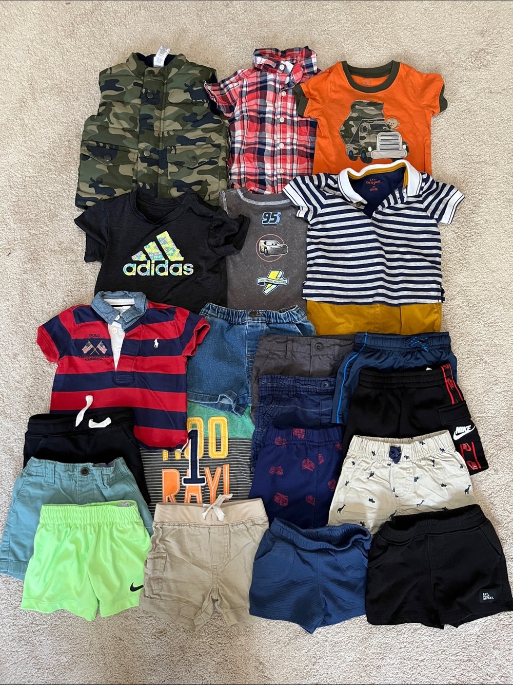 Huge 12 Months Baby Boy Bundle Shorts Shirts Summer Vibes Nike Adidas Lots More